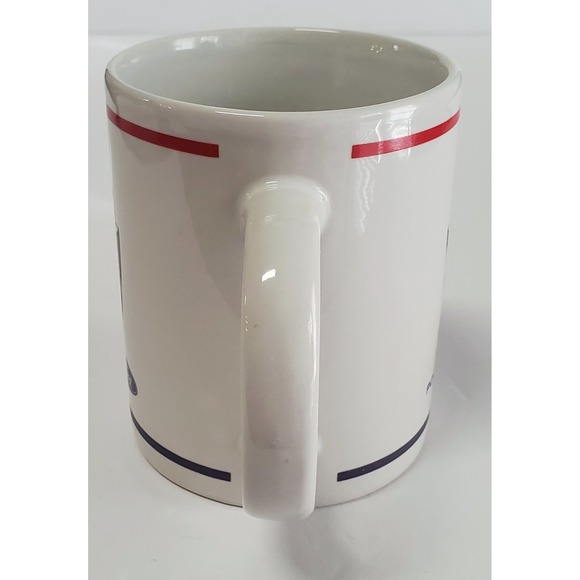 Ford Motor Coffee Mug Retro White/Red Stripe w/ Black Ford Emblem & Logos - Picture 5 of 9